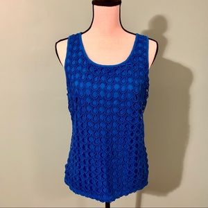 Ann Taylor Medium Blue Crochet Tank